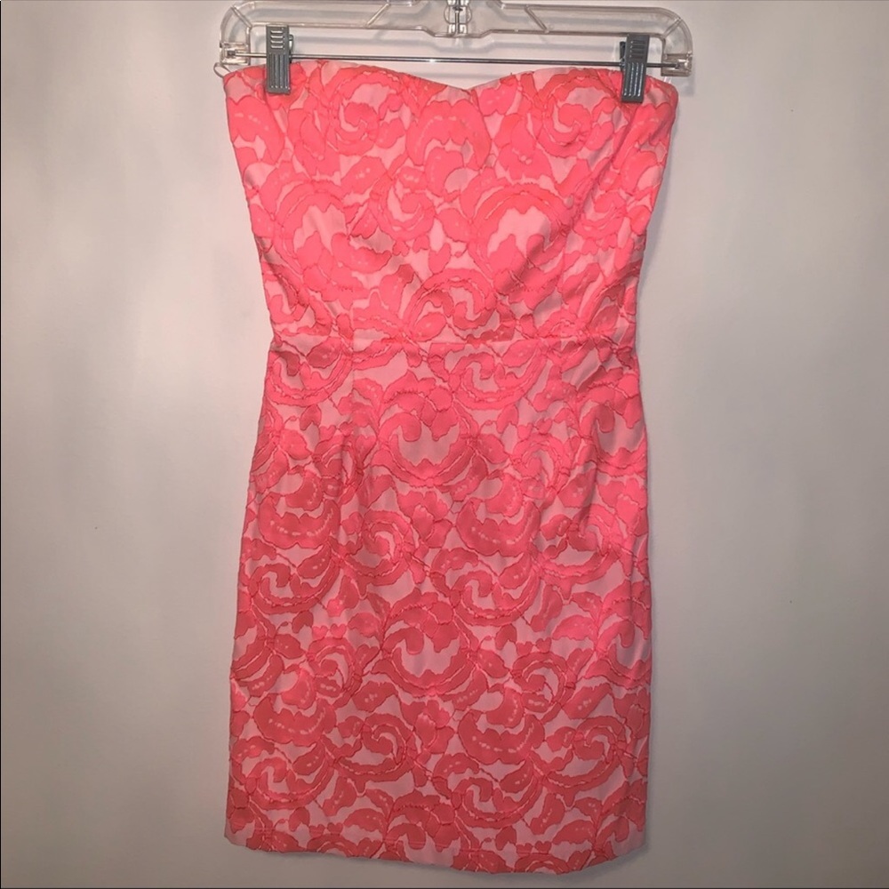 Pink floral mini dress